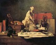 Jean Baptiste Simeon Chardin Still Life with the Attributes of the Arts France oil painting artist